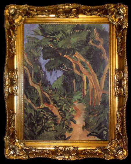 framed  Ernst Ludwig Kirchner Fehmarn Landscape-forest path, ta009-2